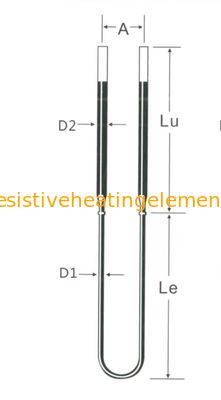 Hochtemperatur-U-Typ MoSi2-Heizung 2000W Molybdänheizung