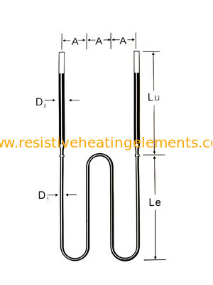 W-förmiges MoSi2-Heizungsmittel 220V 380V Moly-Disilizid für Vakuumöfen